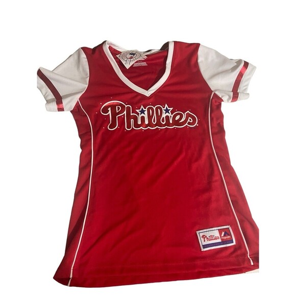 Philadelphia Phillies Girls Youth 2 Medium 10-12 Shirt  Baseball New - Picture 1 of 16
